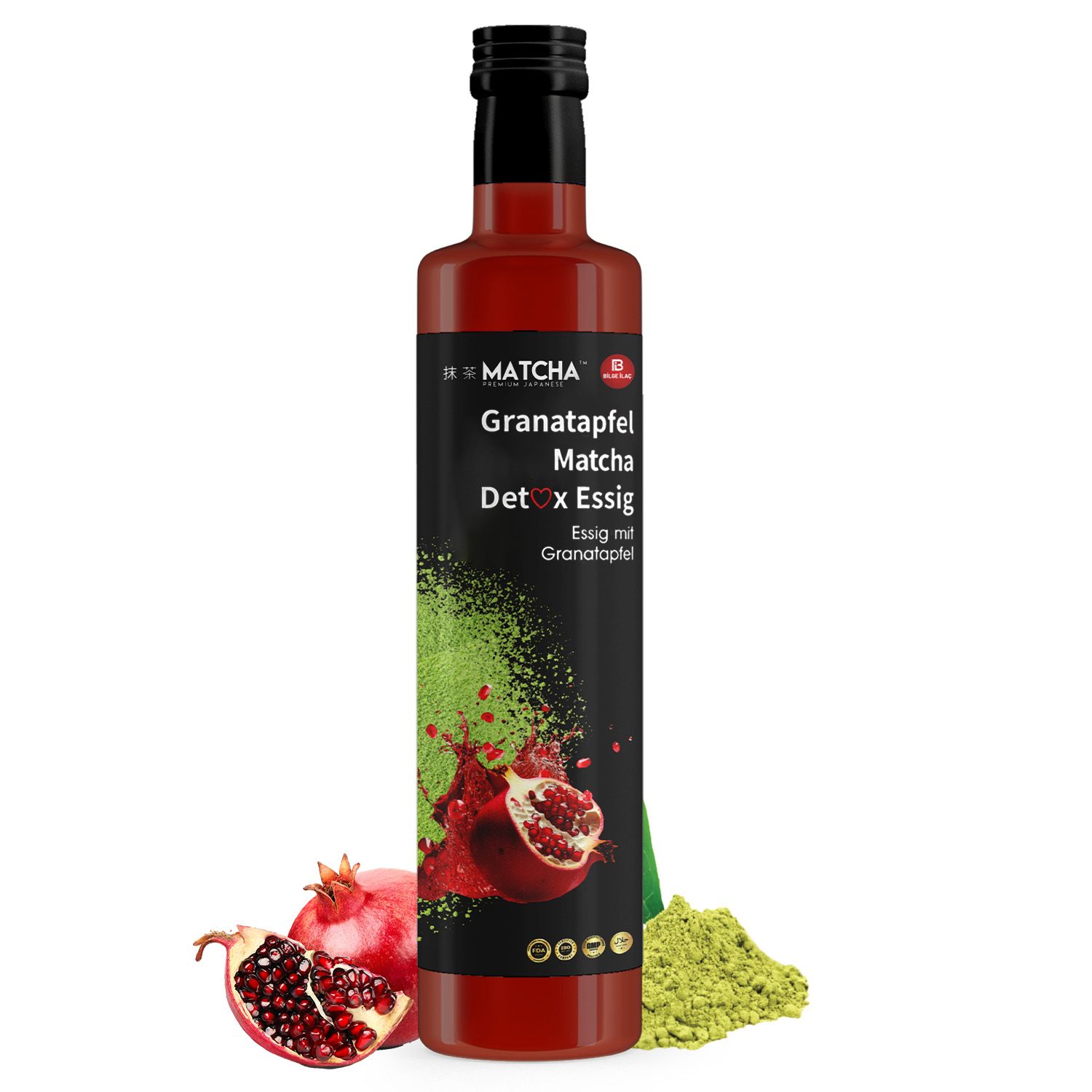 Bilge İlaç Vinaigre Detox Matcha Premium Japanese à la grenade et au matcha