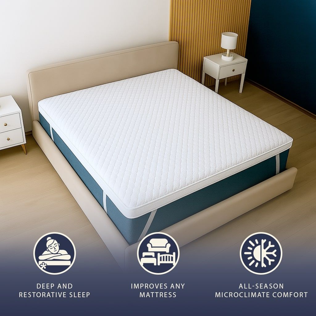 The White Stone Matras Topper 90x190 van Memory Foam met Hoogte 5 cm | Ademend en Hypoallergeen