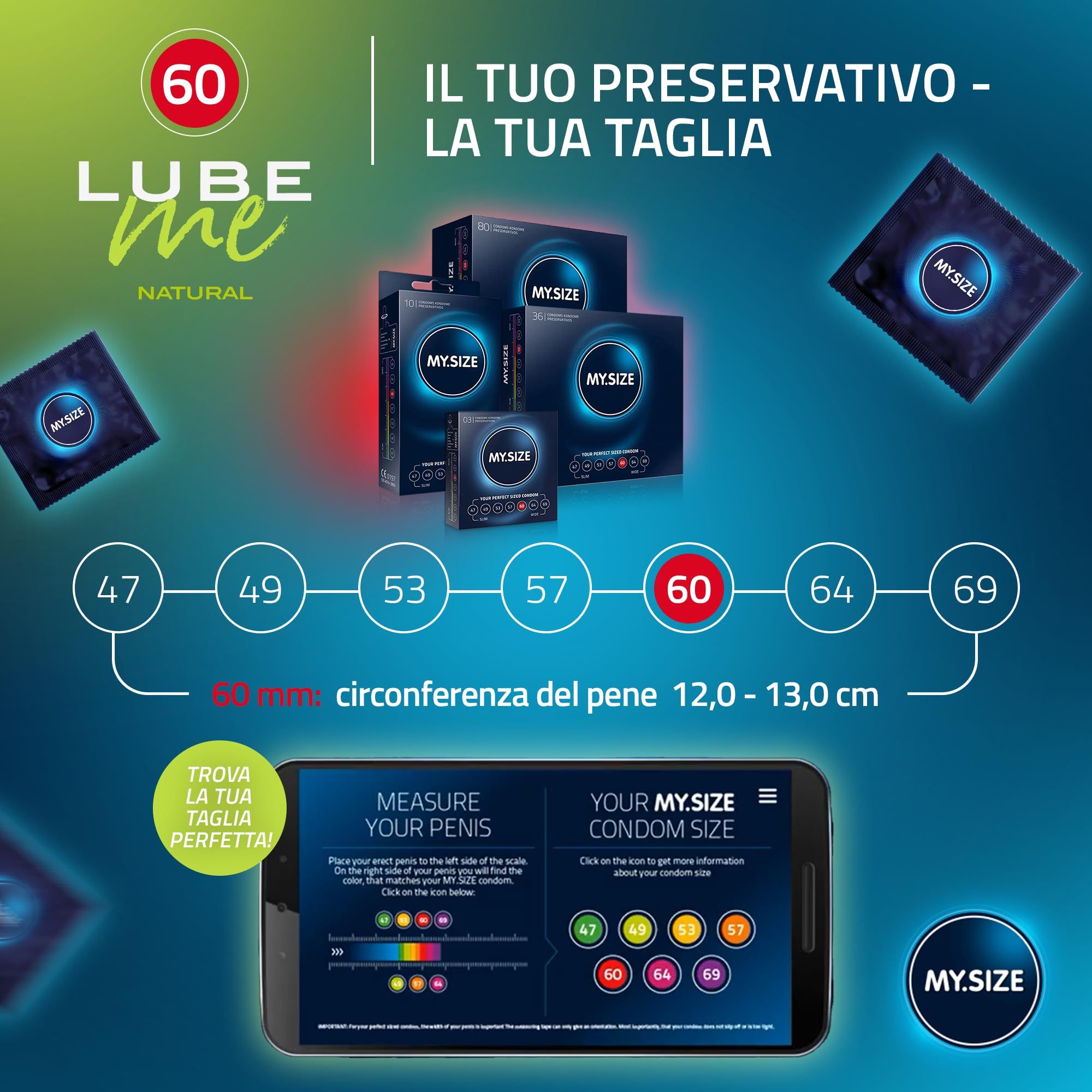 MY.SIZE PRO Préservatifs + LUBE ME Natural + Body Candle Set