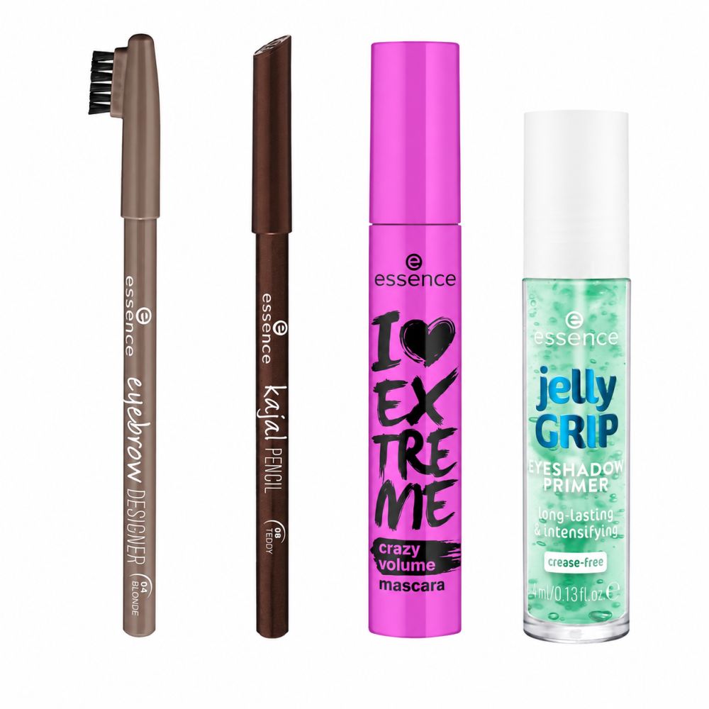 Essence - Oogmake-up Set – Mascara + Kajal + Oogschaduwbasis + Wenkbrauwpotlood