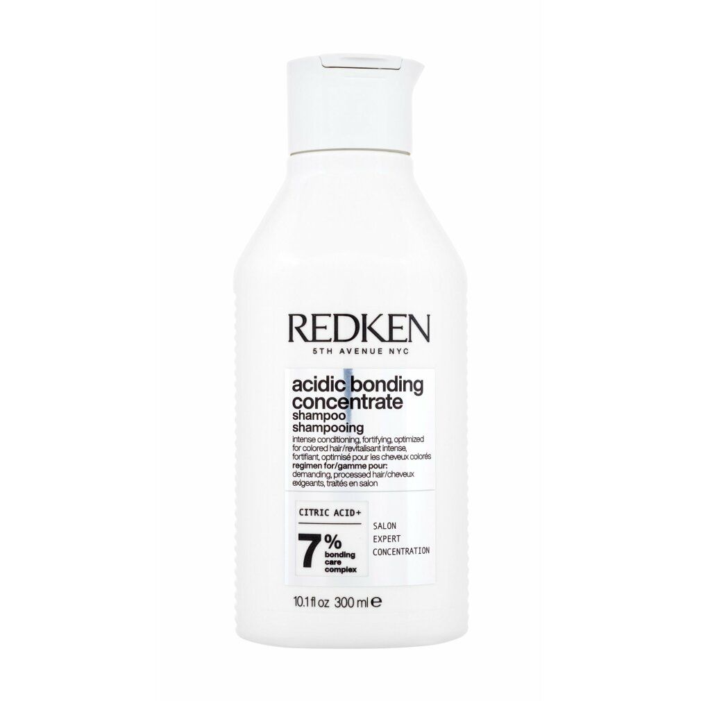 Witte shampoo fles REDKEN, acidic bonding concentrate. 7% bonding care complex.