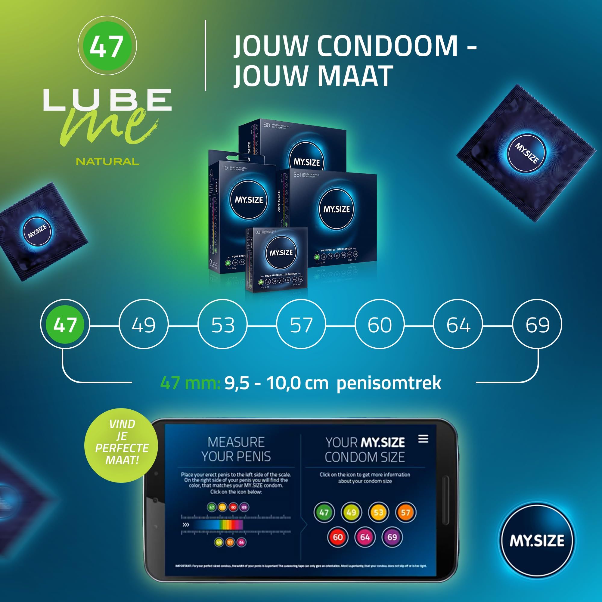 MY.SIZE PRO Condooms + LUBE ME Natural + Body Candle Set