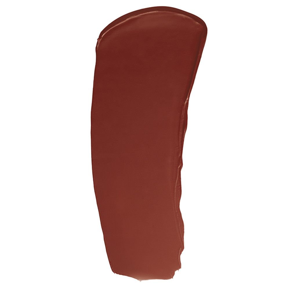 Bruine lipstickveeg. Kleur. Textuur. Glad en romig.