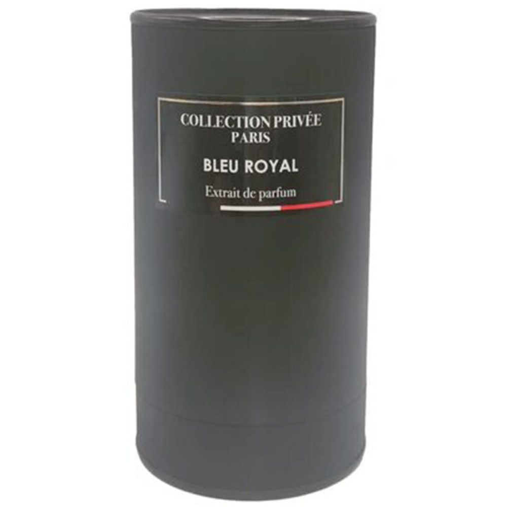 Emballage cylindrique, gris foncé. Inscription : nom du produit et marque. Couvercle noir.