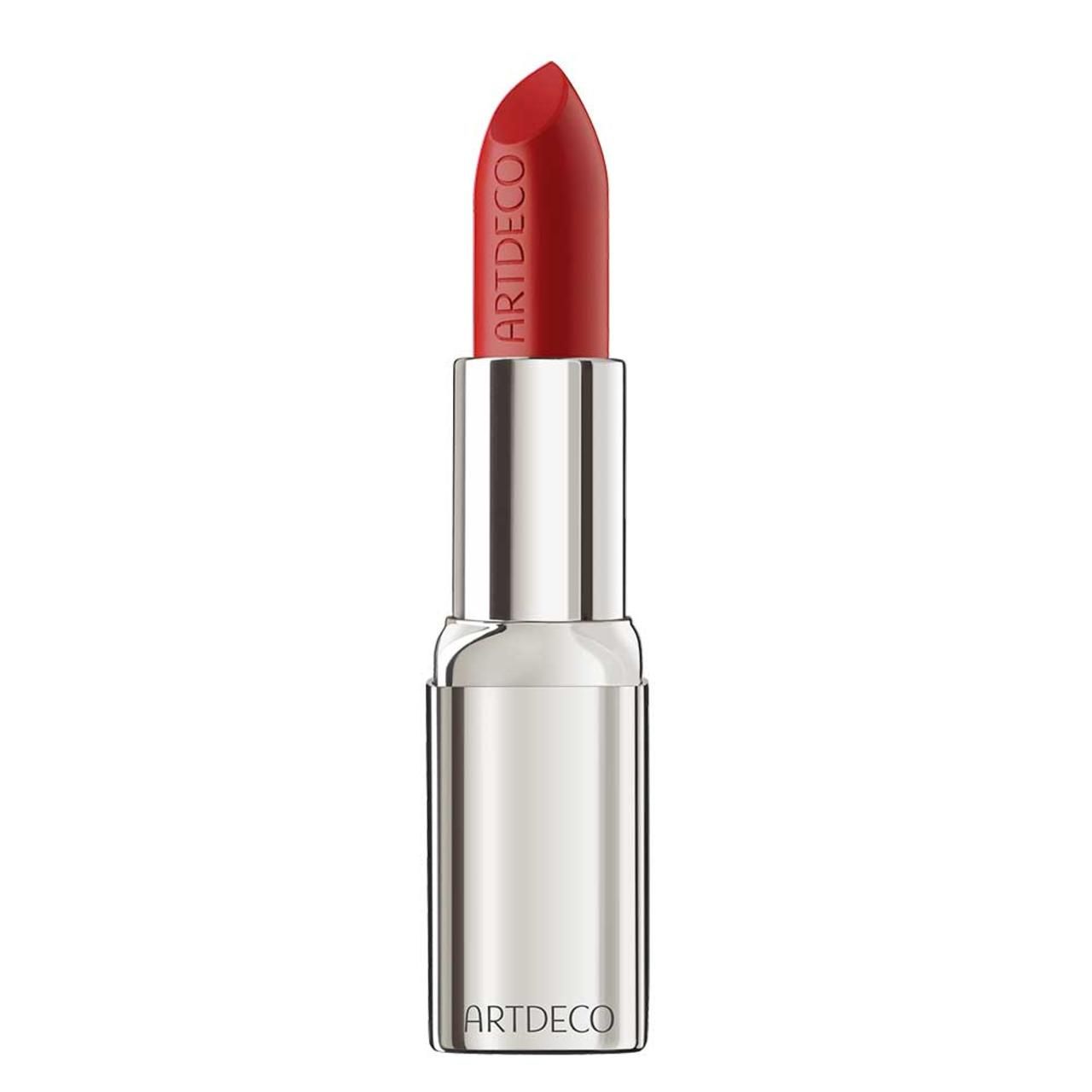 Rouge à lèvres Artdeco High Performance rouge. Tige argentée avec rouge à lèvres rouge. Logo sur la tige.