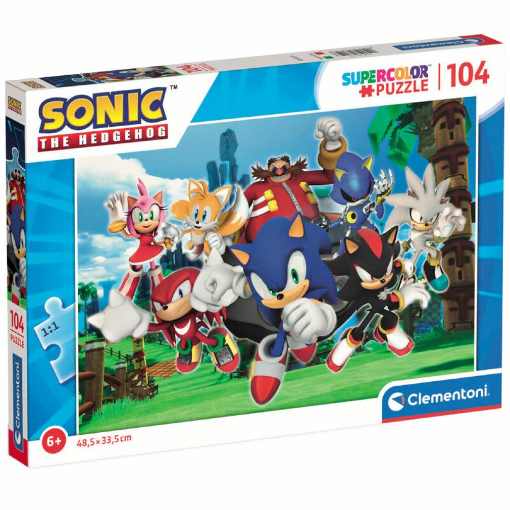 Clementoni jeu de puzzle Sonic, 104 pièces.