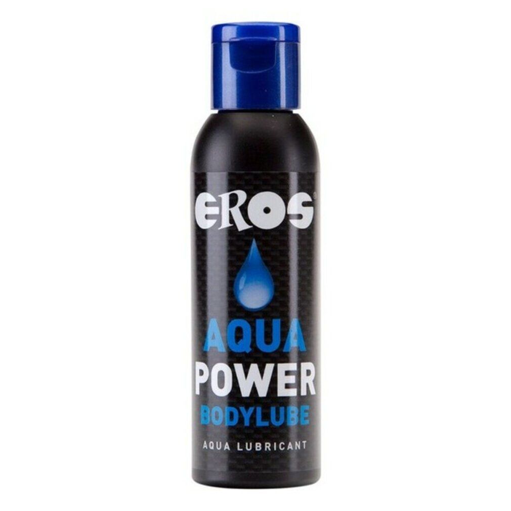 Eros Aqua Power Bodylube fles met blauwe fliptop dop.