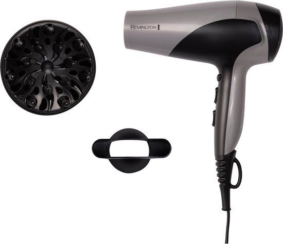 Sèche-cheveux Remington D3190S Ionic Dry 2200 avec diffuseur et anneau de suspension.