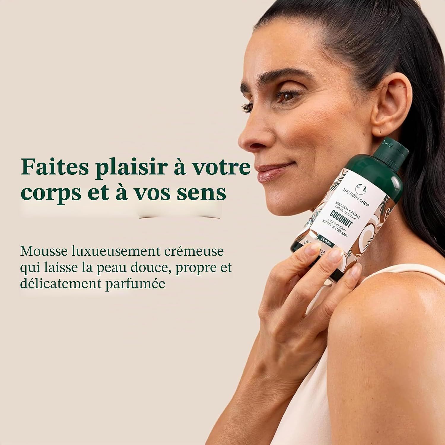 The Body Shop Crème Douche Coco, 250 ml, végan.