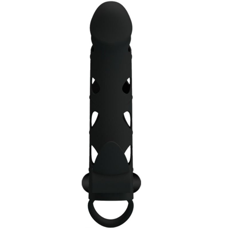 Enhanceur annulaire noir avec un design ouvert et un anneau à l'extrémité inférieure.