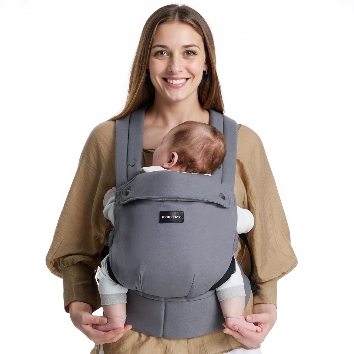 Momcozy draagzak van katoen, grijs
