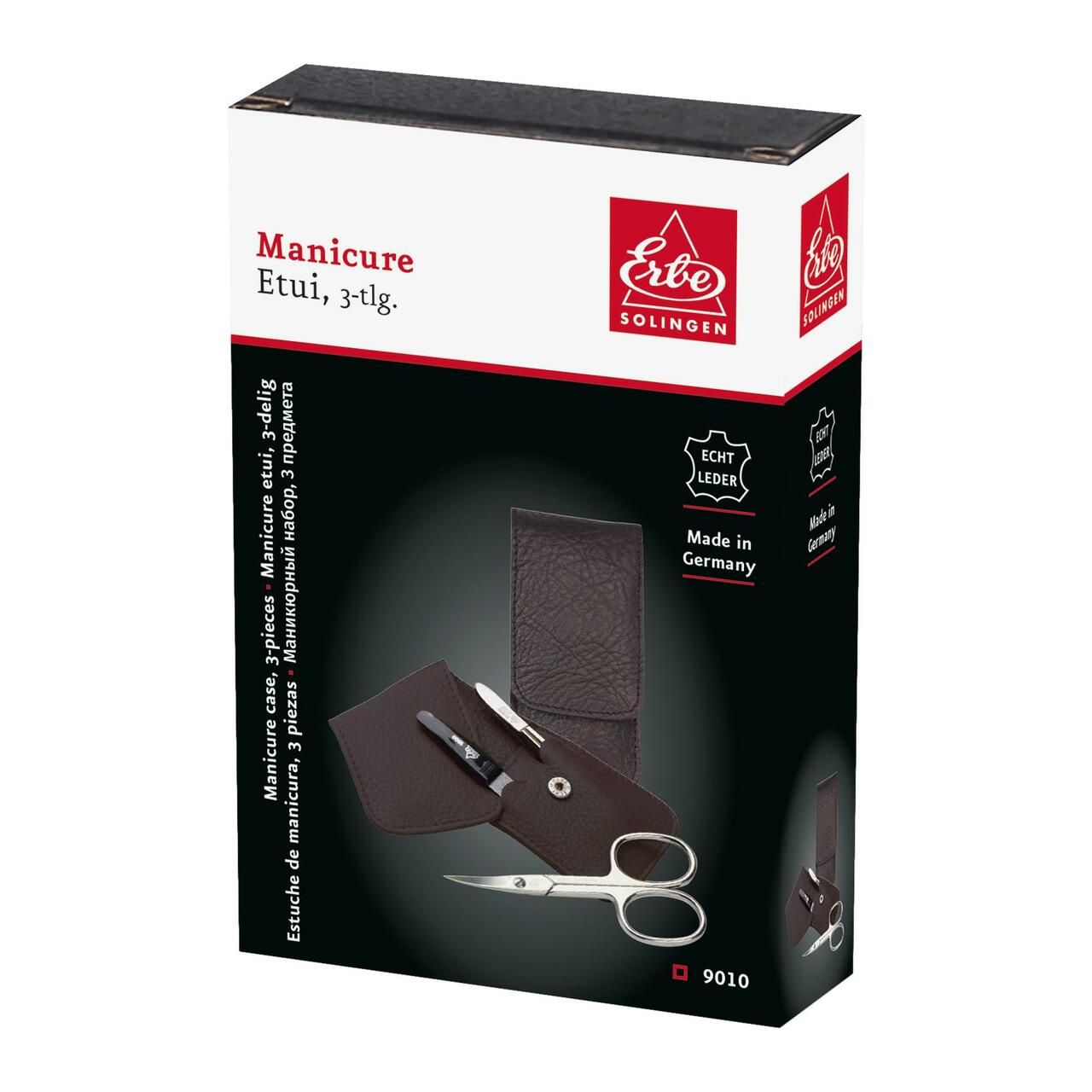 Étui de poche manucure Erbe marron, 5 pièces