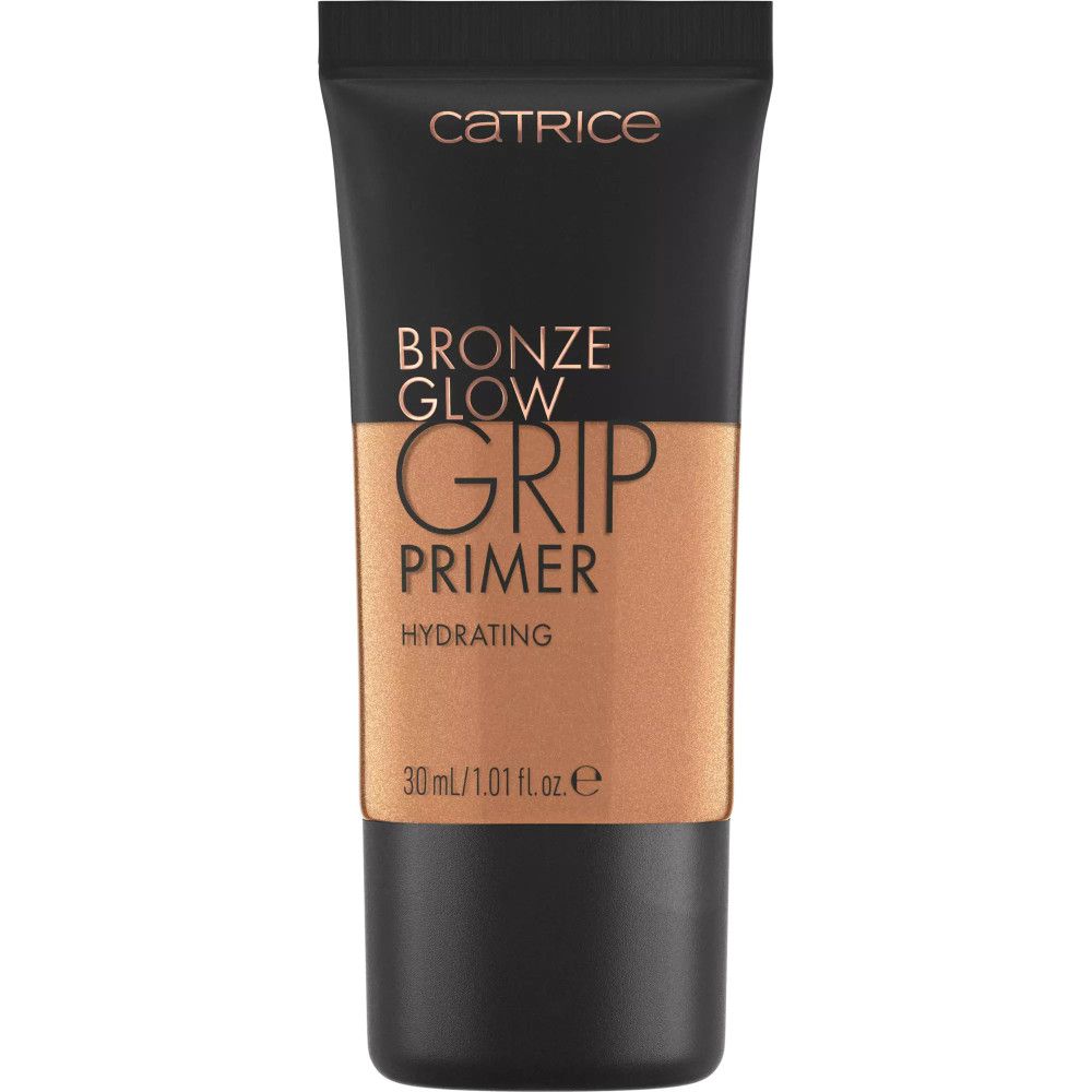 Tube Bronze Glow Grip Primer. Tube noir et doré avec nom du produit et informations. 30 ml.