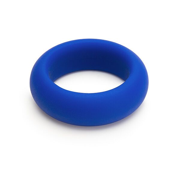Blauwe siliconen C-ring, schuin achteraanzicht.