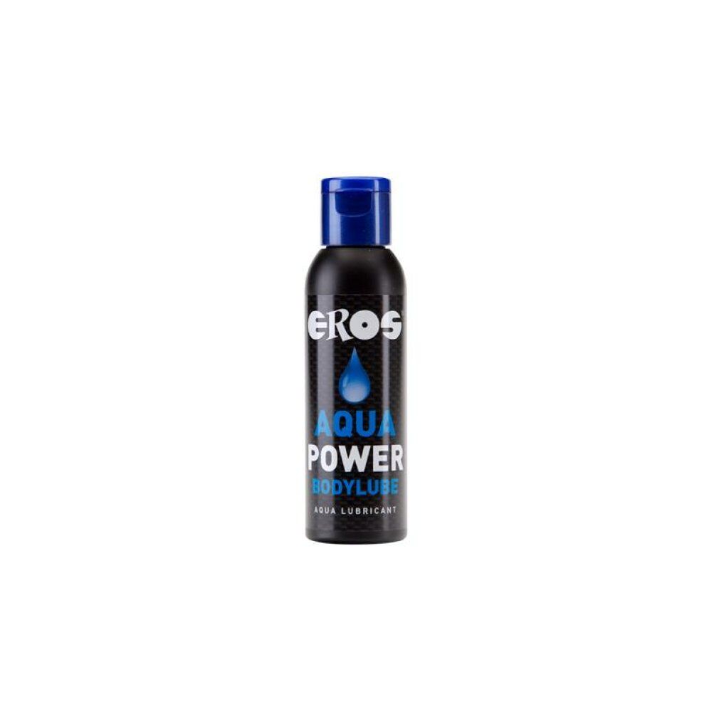Eros Aqua Power Bodylube fles met blauwe fliptop dop.