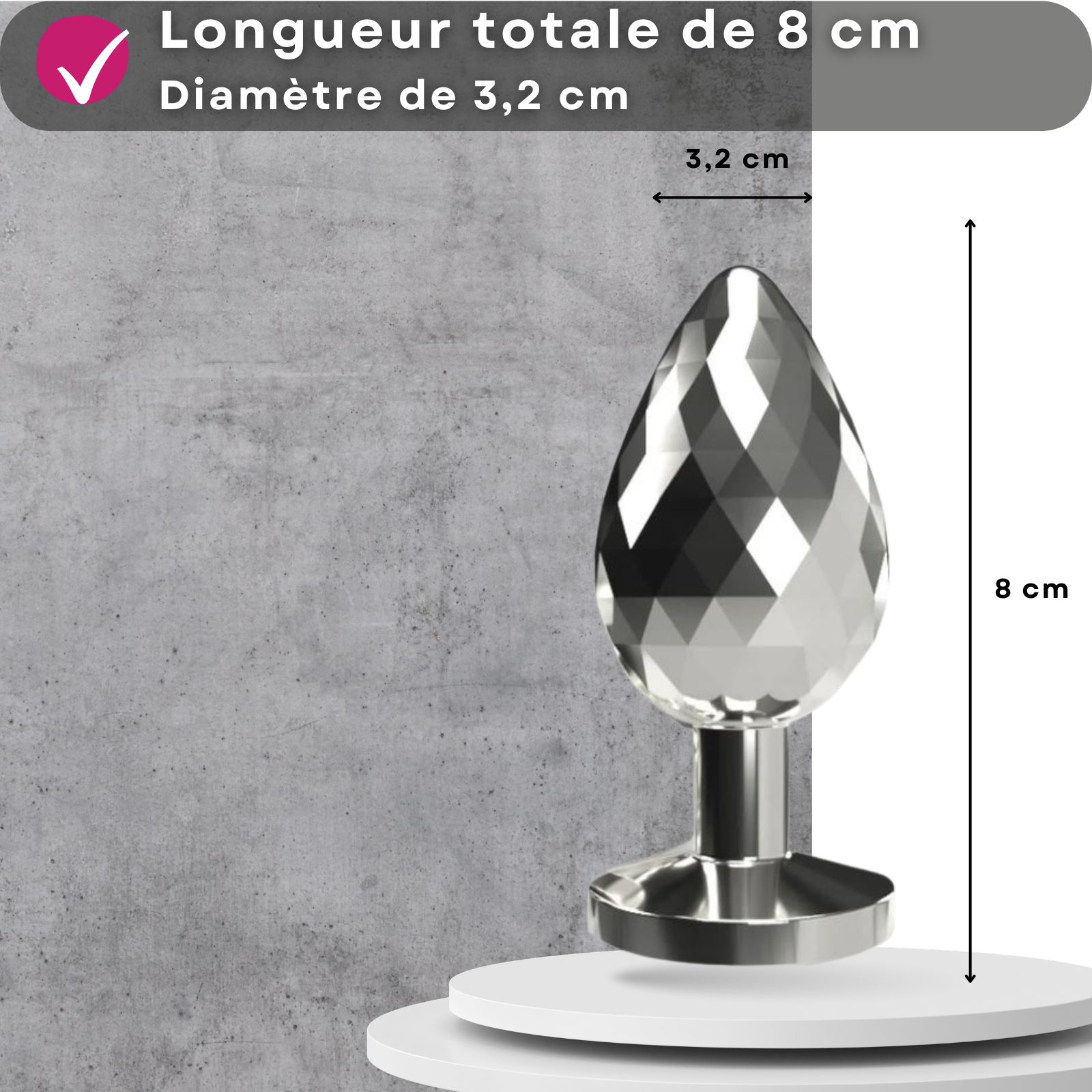 Lovelyness - Plug anal en métal avec pierre décorative M - Diamant