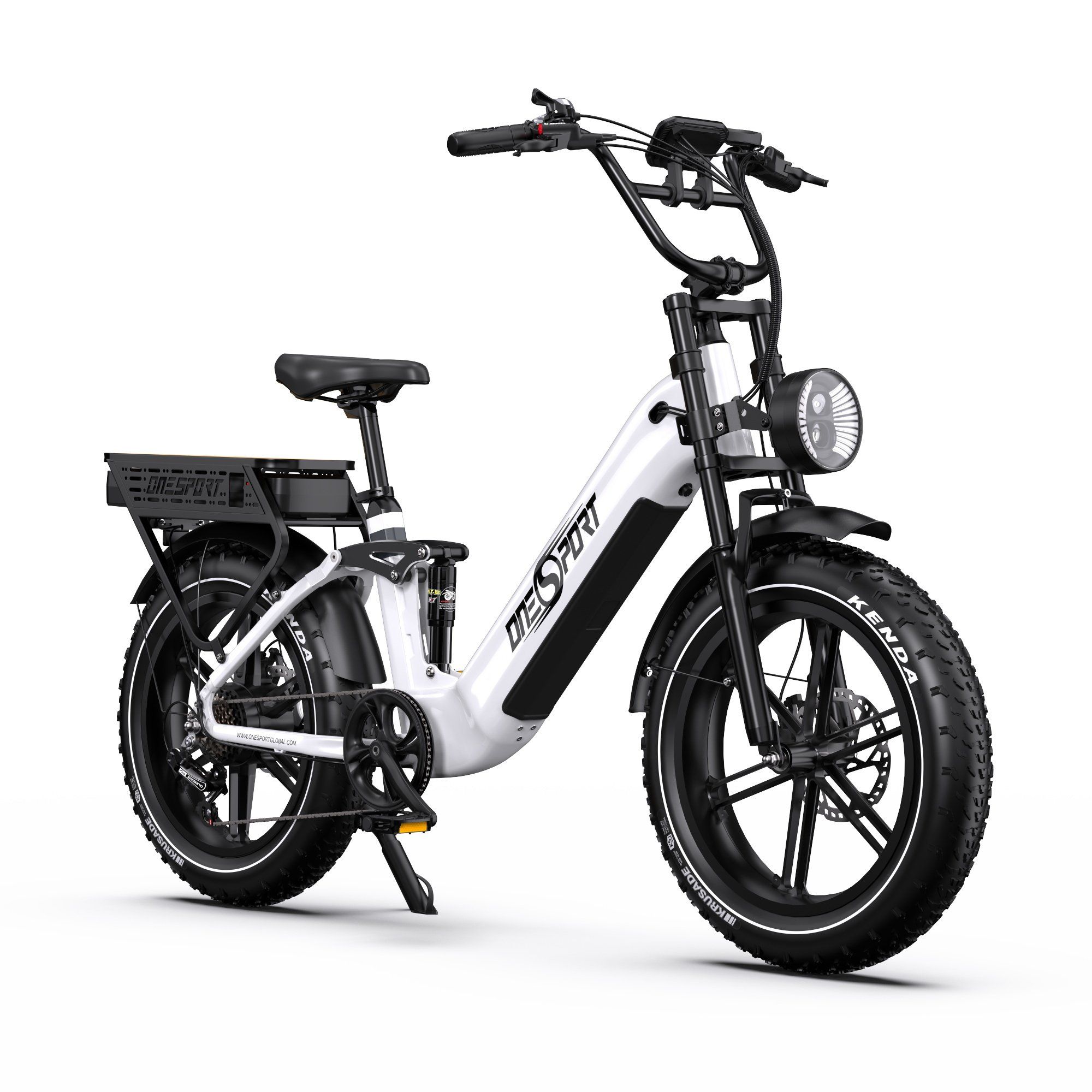 ONESPORT OT08 PRO Vélo électrique tout suspendu 48 V 18 Ah x 2, double batterie