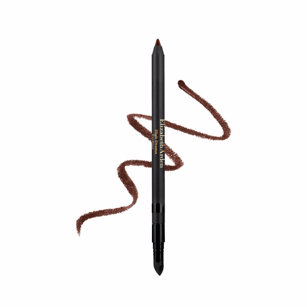 Eyeliner Elizabeth Arden High Drama 02 Espresso. Crayon noir avec trait marron. Nom du produit visible.