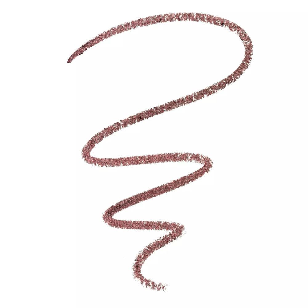 Trait de crayon pour les yeux rouge foncé. Forme ondulée sur fond blanc.