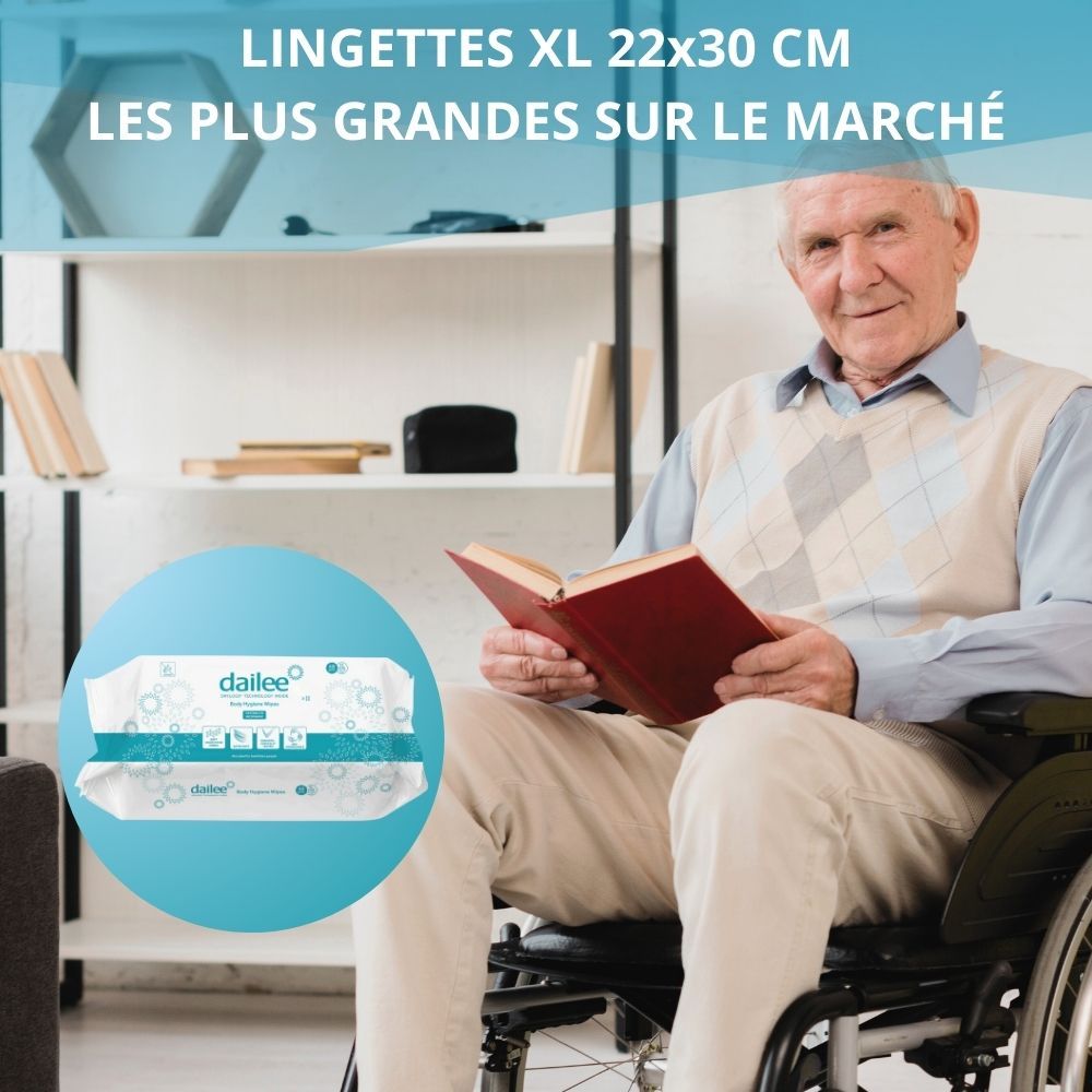 Dailee Lingettes Humides Adultes XXL