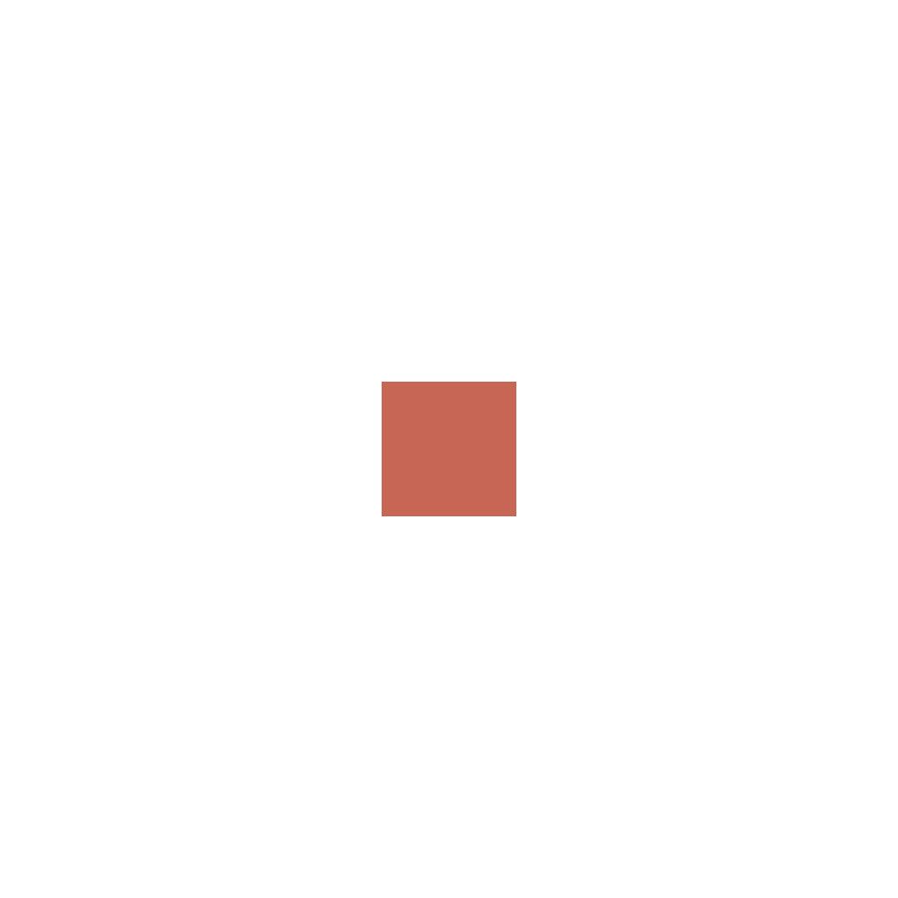 Échantillon de fard à joues carré dans une teinte rose chaude. Sur fond blanc.