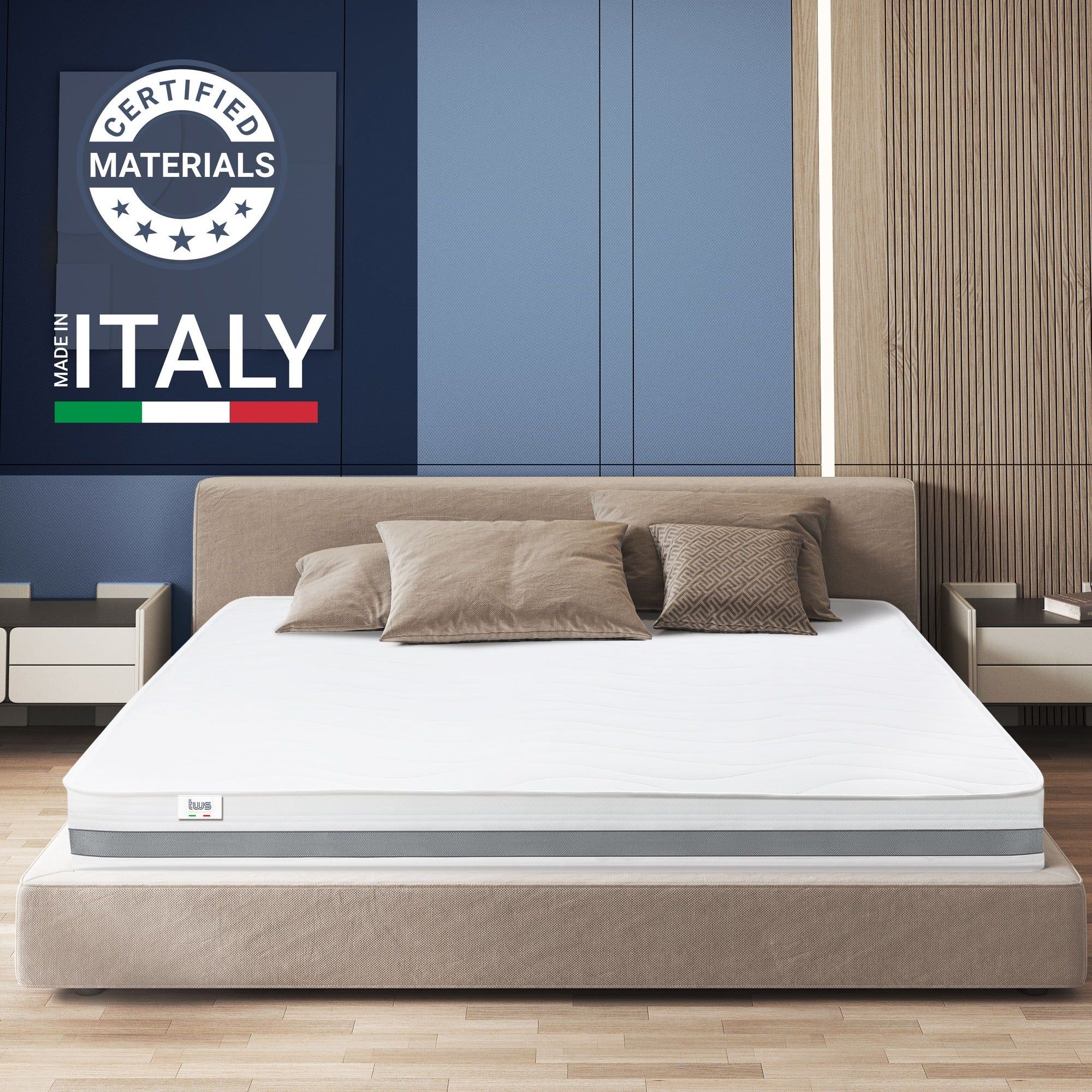 The White Stone Matras 200x200 cm Antibacterieel Schuim | Hoogte 20 cm | 3D Air Hypoallergeen Hoes