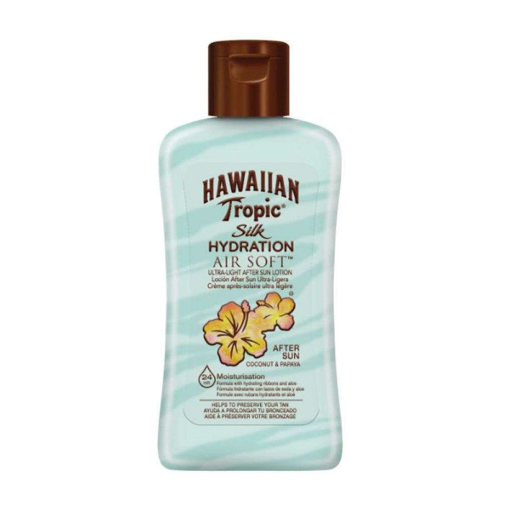 Lotion après-soleil Hawaiian Tropic Silk Hydration Air Soft, coco & papaye.