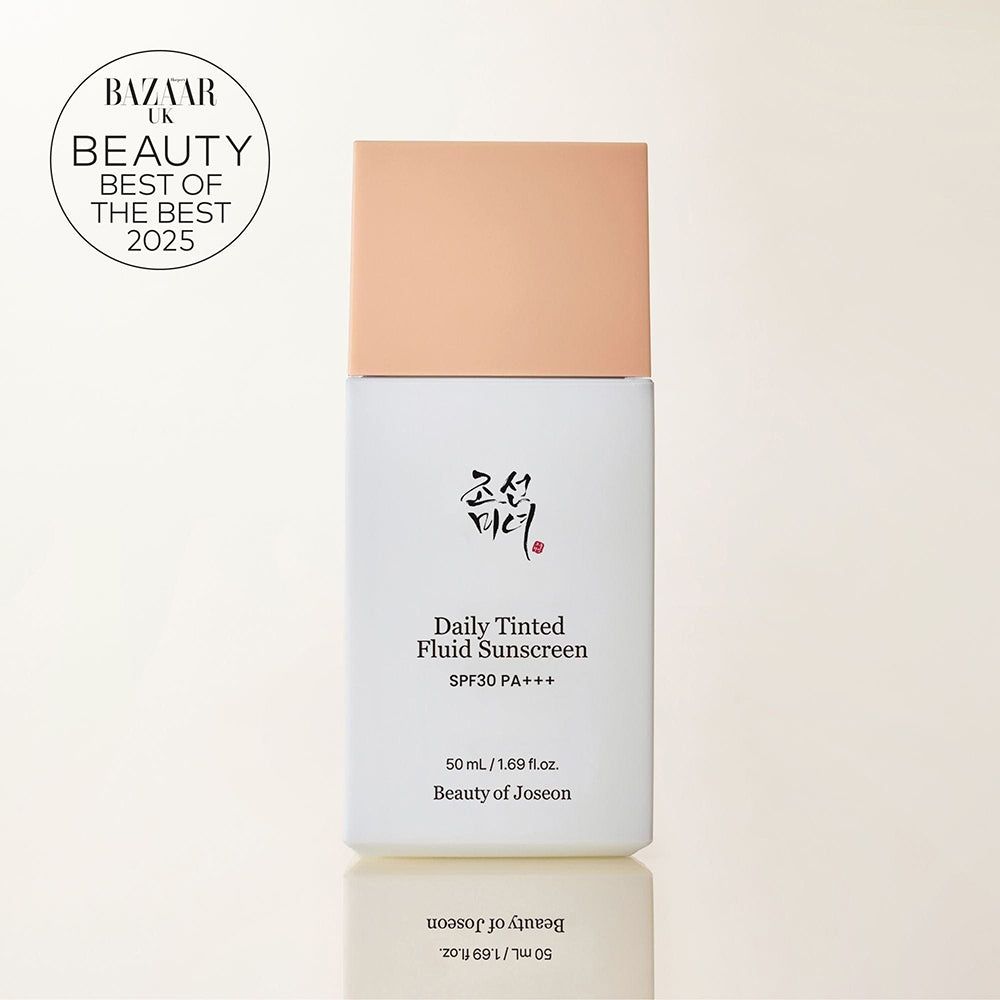 BEAUTY OF JOSEON Daily Tinted Fluid Sunscreen SPF30 PA+++ met 'Bazaar Best of the Best 2025' zegel.