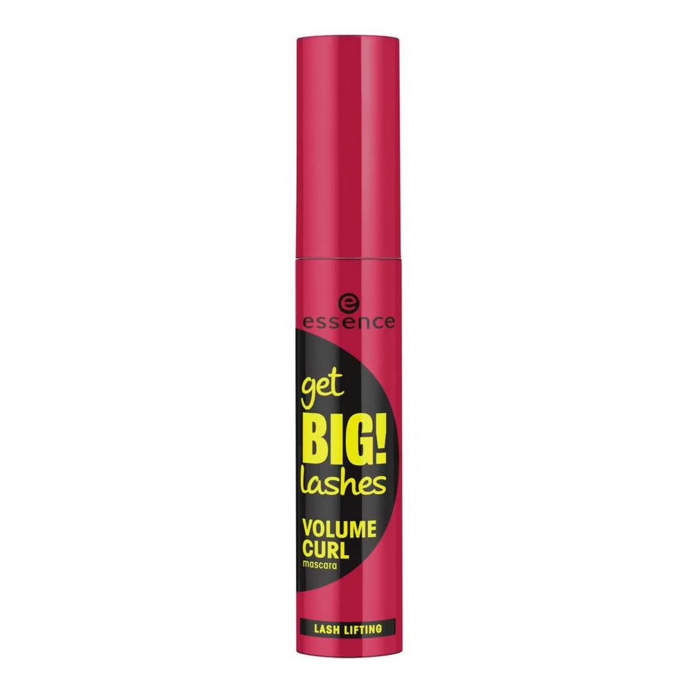 Essence mascara. Rode huls met zwarte tekst. "get BIG! lashes VOLUME CURL" staat erop.