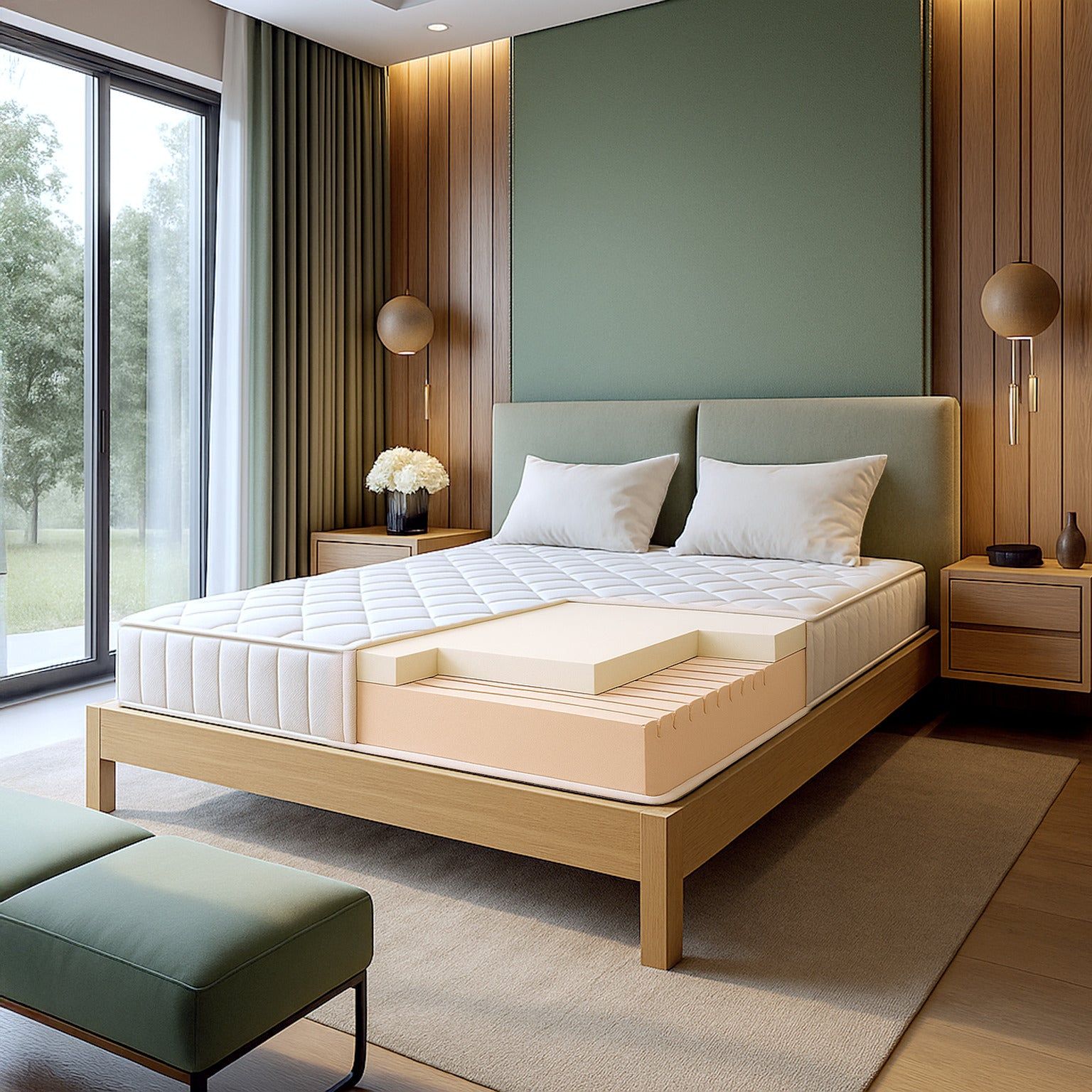 The White Stone Brandvertragende Matras 180x200 van Memory Foam Hoogte 20 cm | Orthopedisch