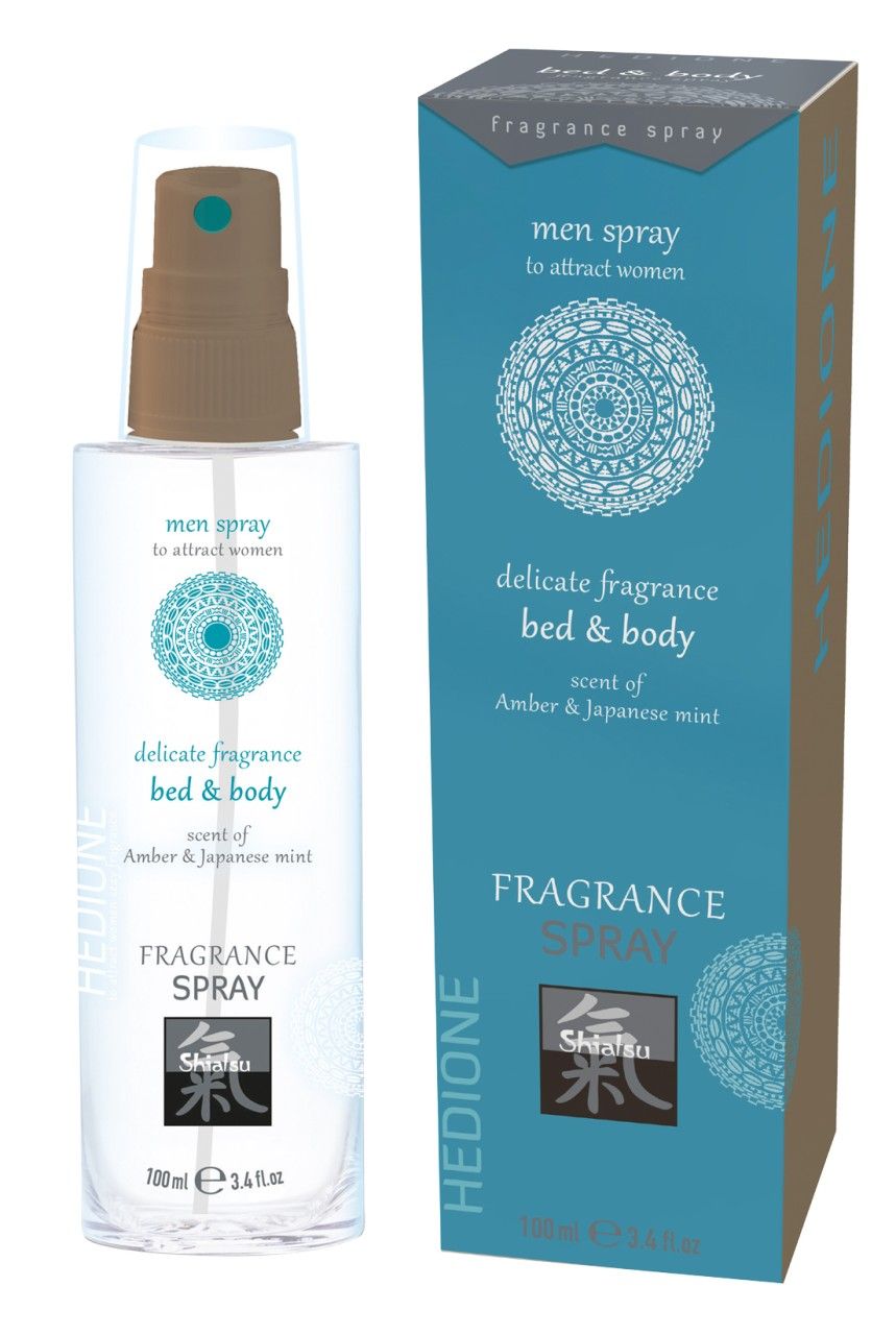 Spray corporel Shiatsu 100ml avec pulvérisateur, parfum Ambre & Menthe Japonaise.