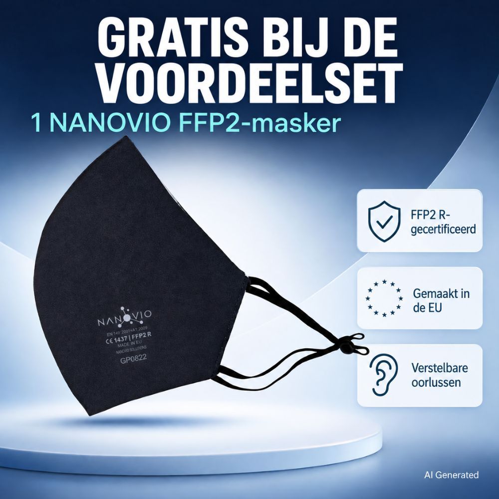 Safecare Bio-Tech COVID-19 & Influenza A+B Antigeen Combo Sneltest, 5 Tests + 1 gratis Nanovio FFP2 masker.