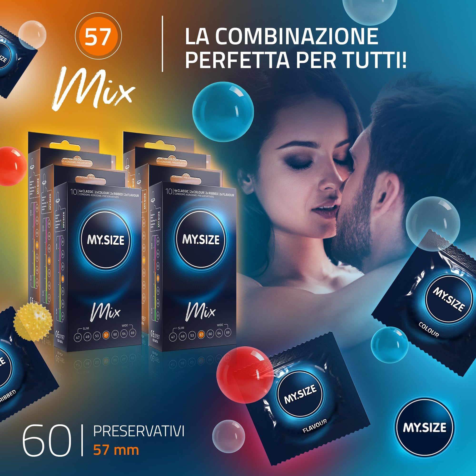 MY.SIZE Mix Préservatif Set Taille 4 57mm
