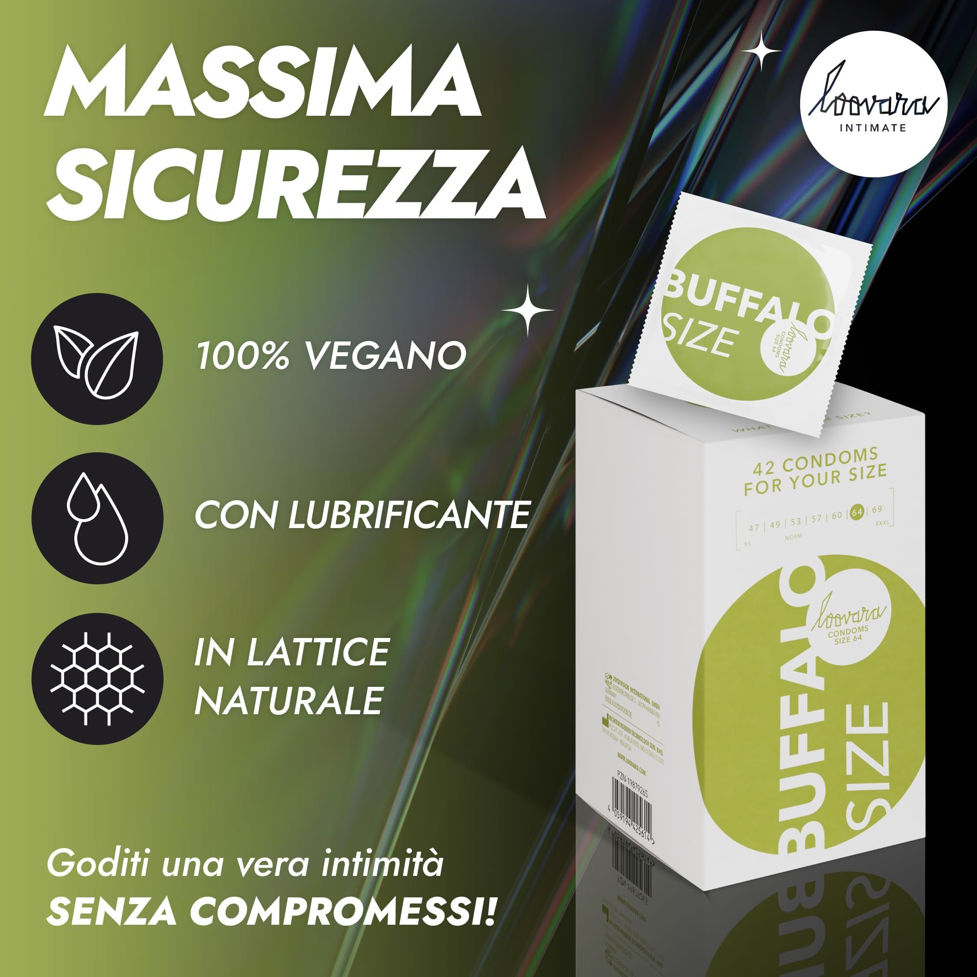 Préservatifs Loovara : Sécurité maximale, 100% vegan, avec lubrifiant, caoutchouc naturel.