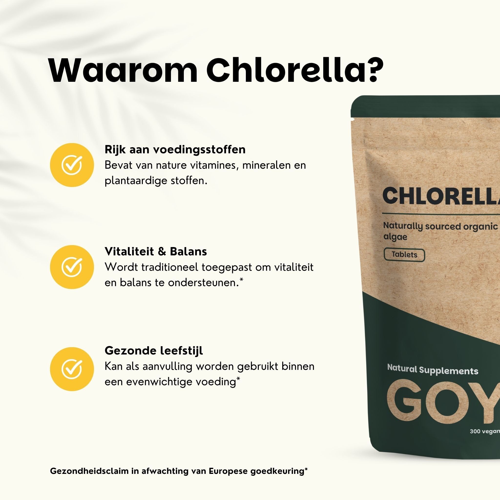 Papieren zak met Chlorella tabletten, Bio, met klantbeoordelingen en sterren.