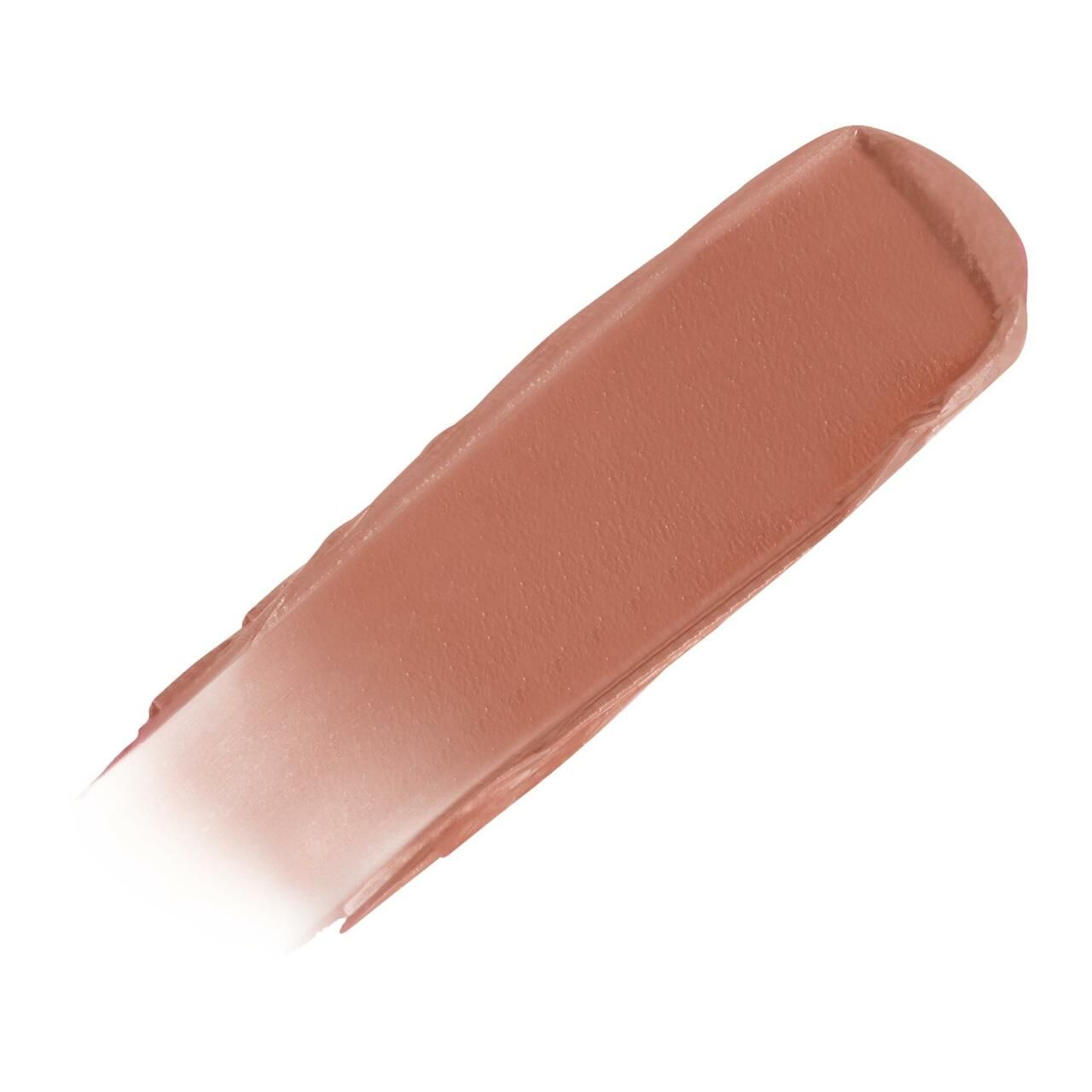 Échantillon de rouge à lèvres dans une teinte brun nude mate.