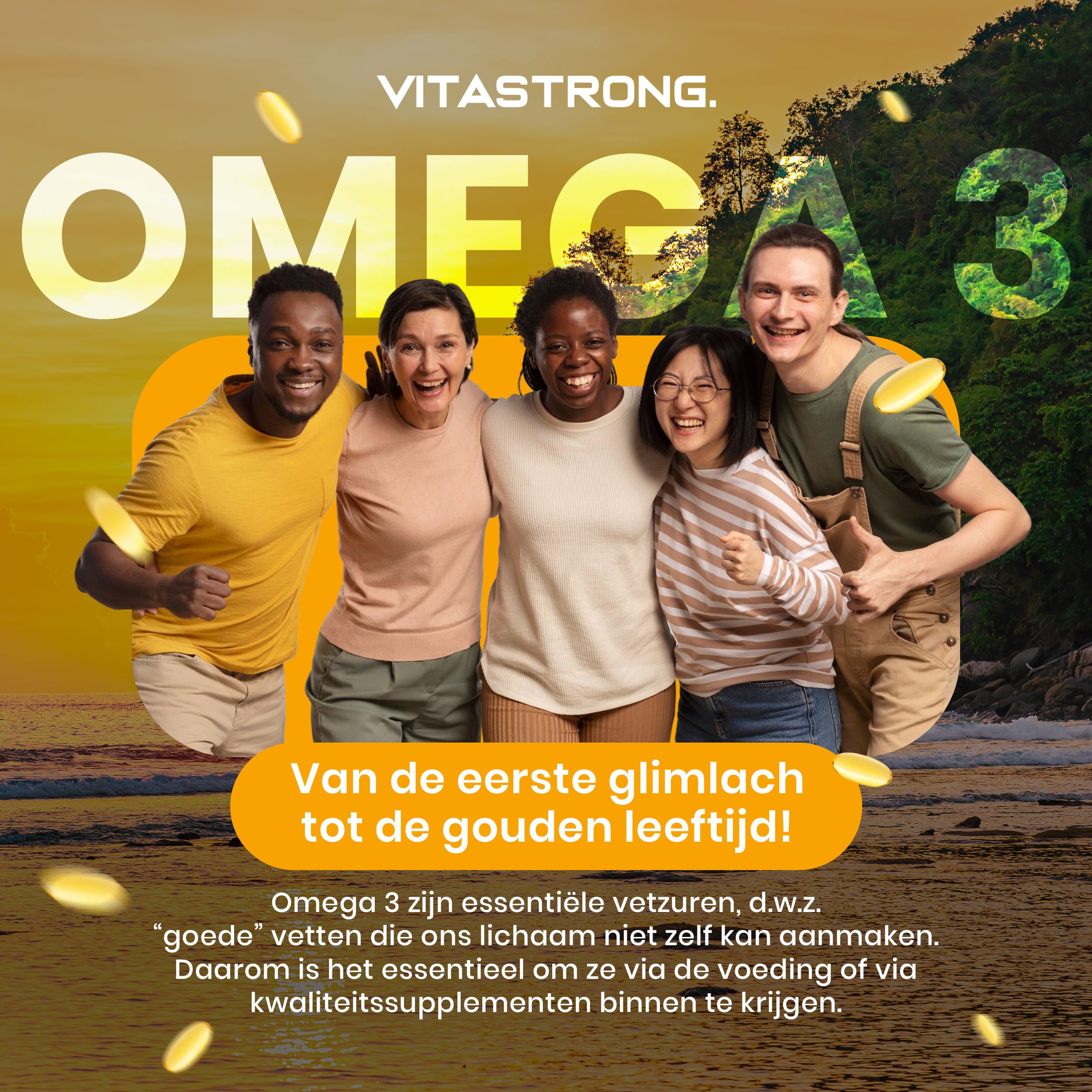 Vitastrong Omega-3 Hoge Dosis,  Zuivere EPA + DHA