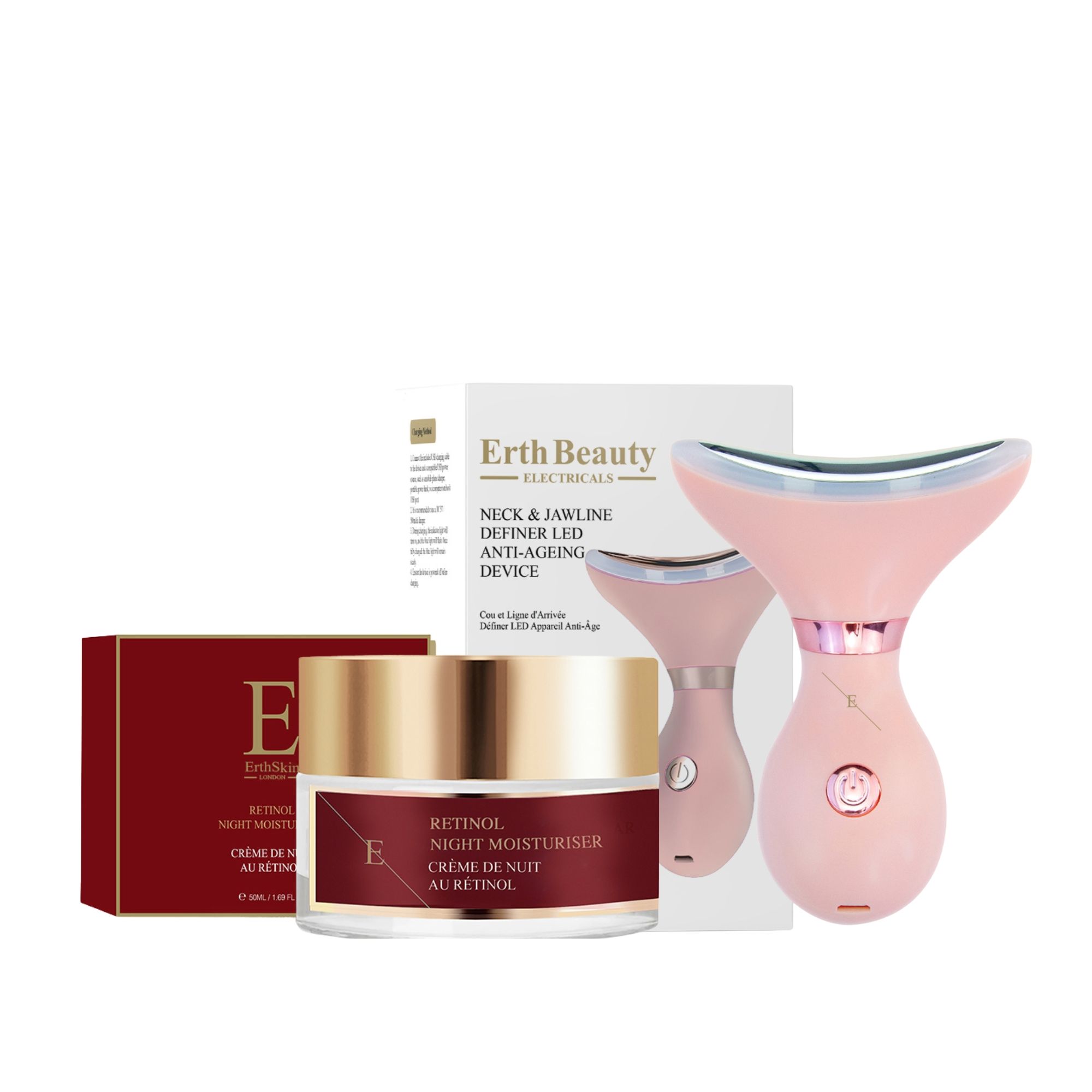 ErthSkin London LED Hals Kaak Roze Duo Retinol