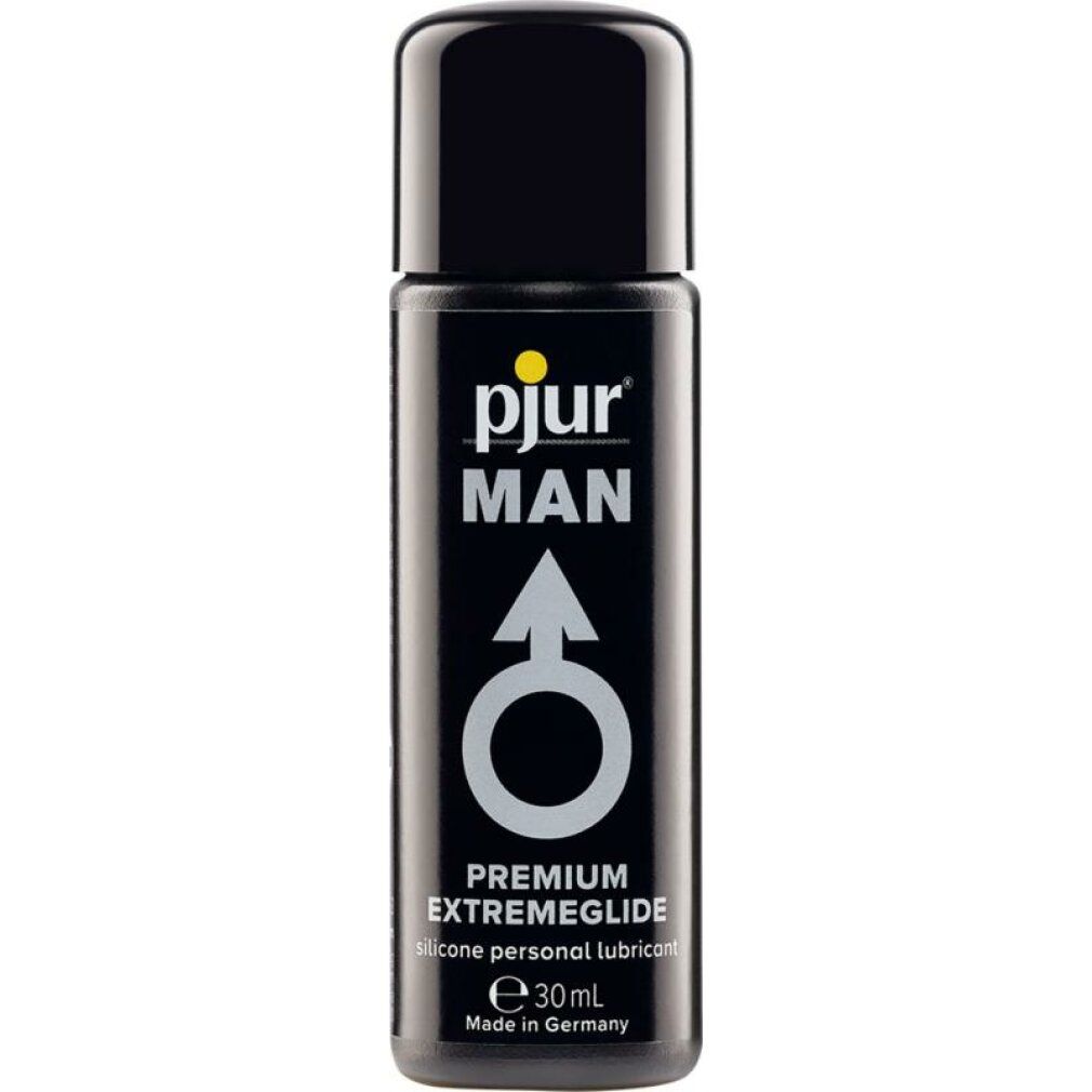 Pjur Man Premium Extremeglide glijmiddel, 30ml flesje, op siliconenbasis.