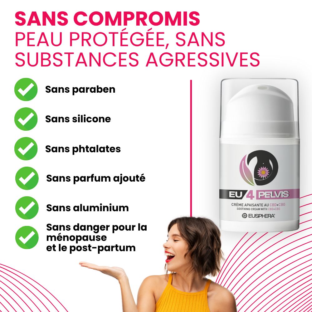 Crème intime CBD - Contre la sécheresse, la vulvodynie et les démangeaisons | EU4PELVIS - Eusphera