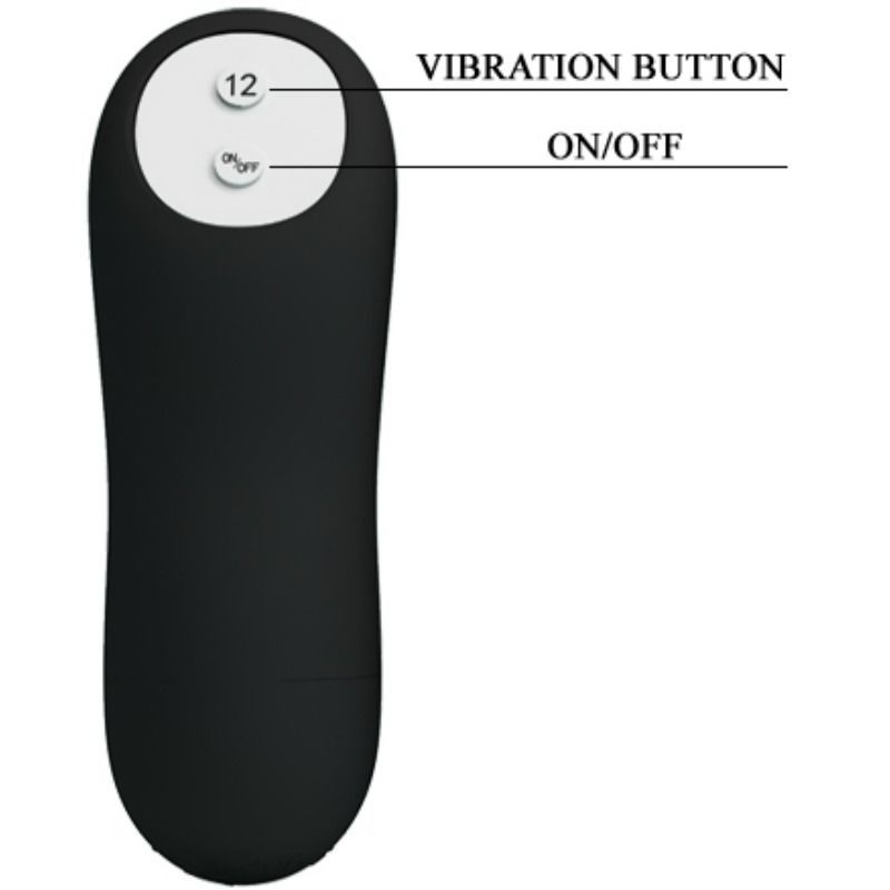 Zwarte siliconen anale plug met afmetingen: 100 mm lengte en 30 mm breedte.