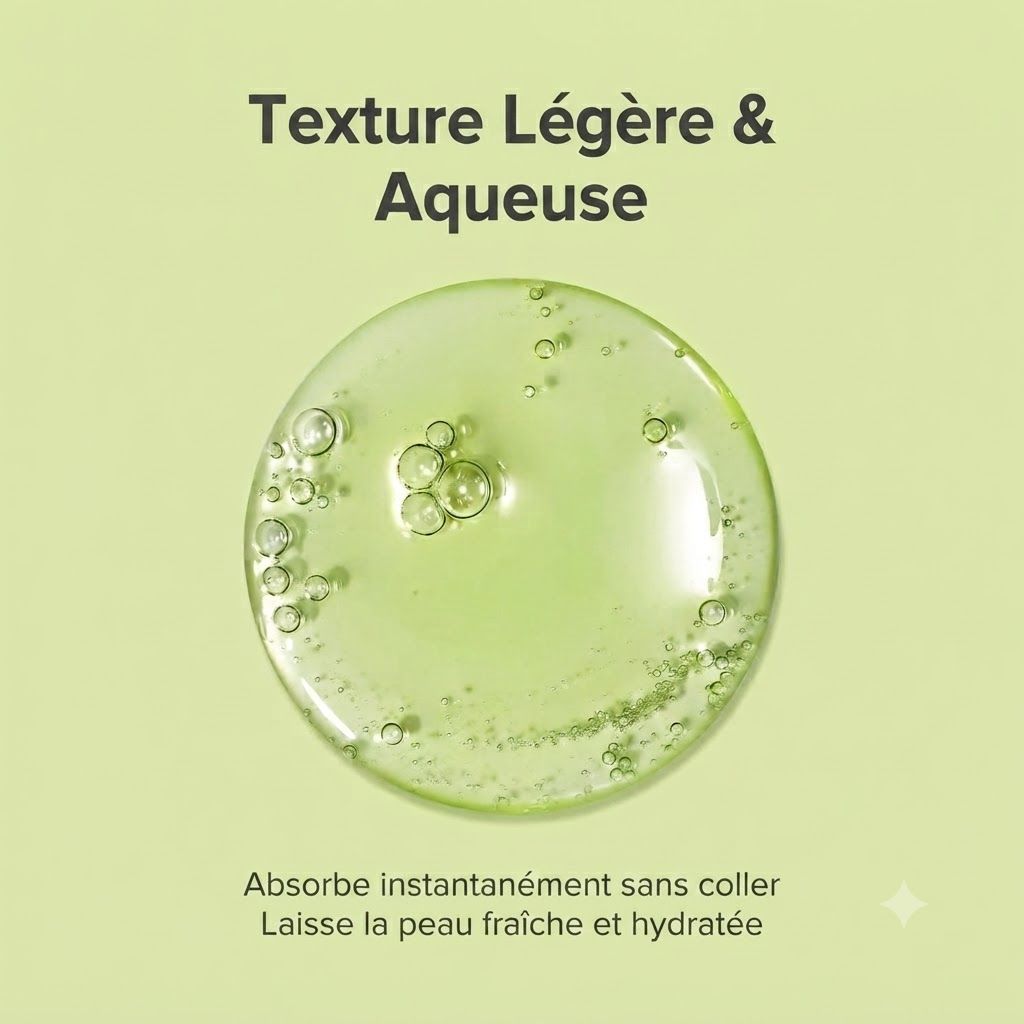 Une goutte de liquide vert et aqueux avec des bulles d'air.