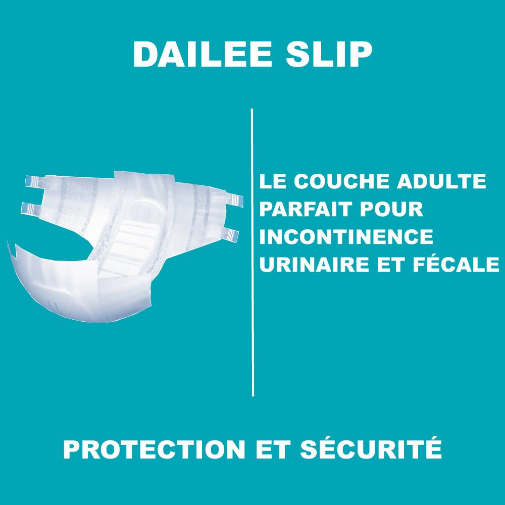 Dailee Slip. Couche adulte pour incontinence urinaire et fécale. Protection et sécurité.