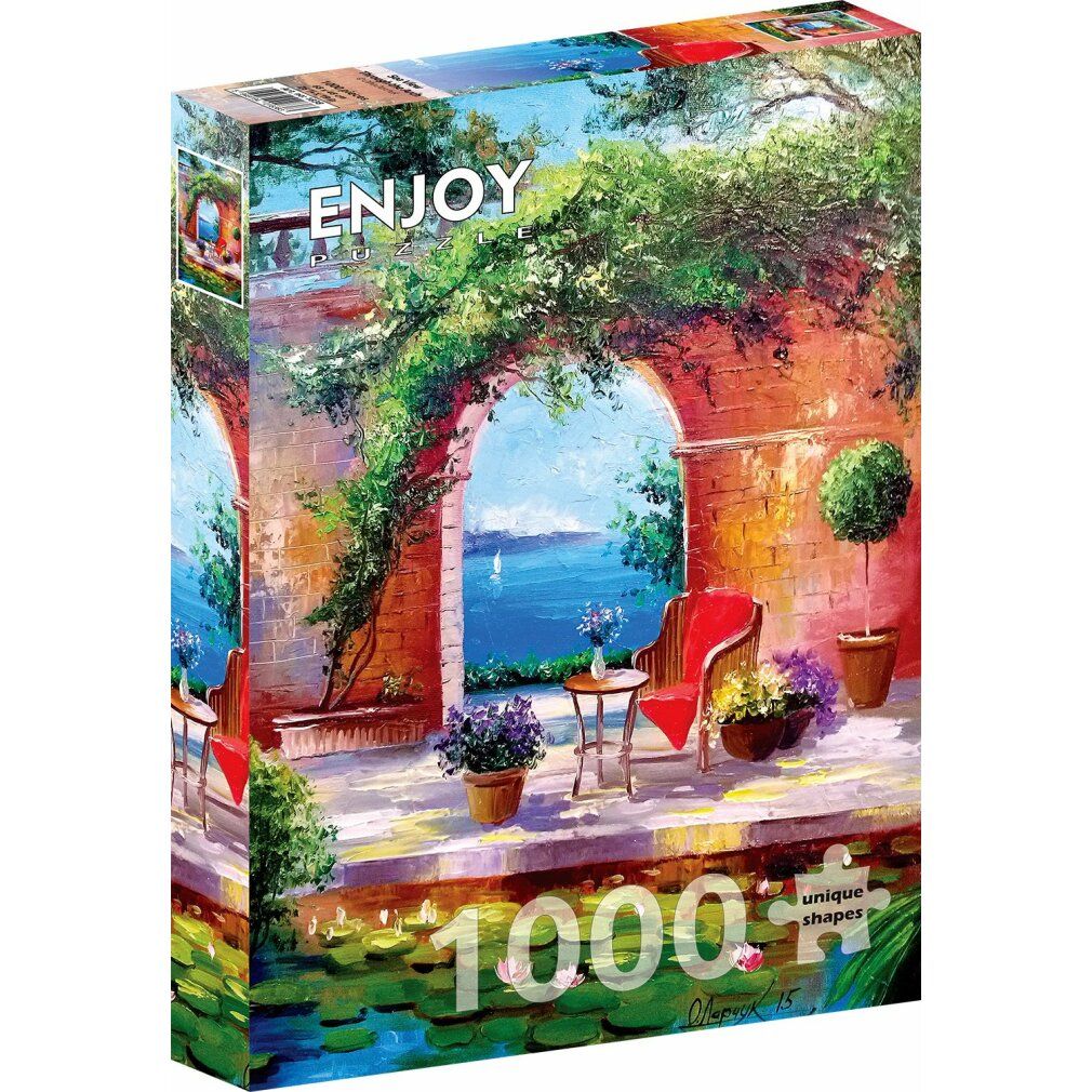 enjoy Puzzel Zeezicht door de boog 1000 delen