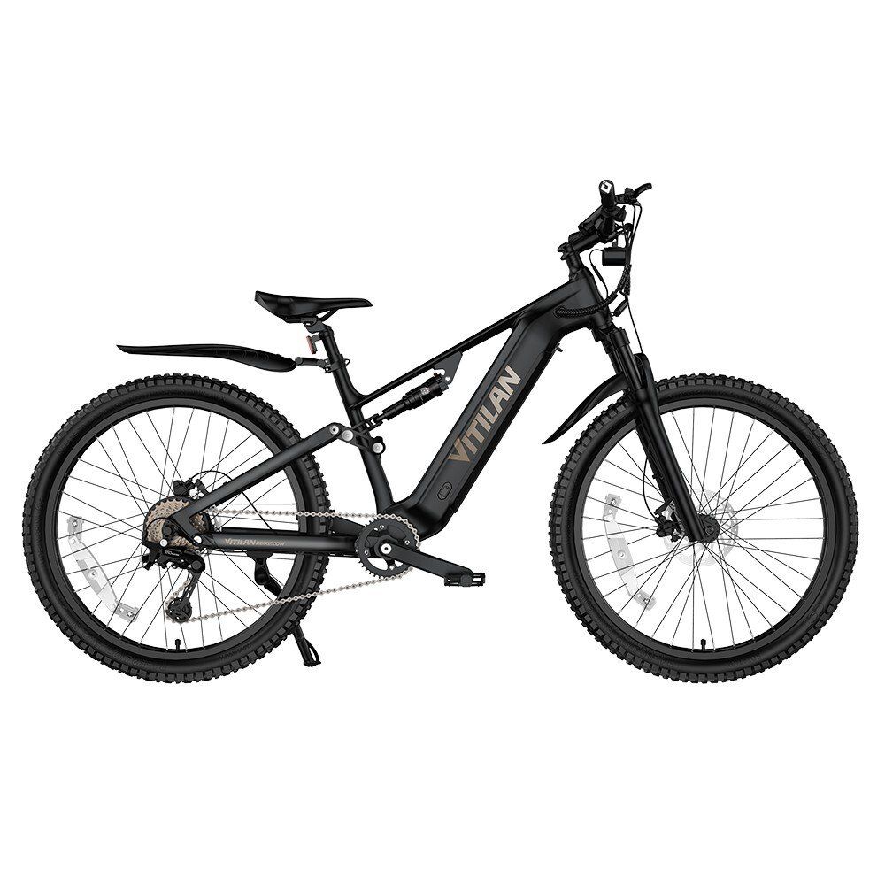 VITILAN M5 Volledig geveerde elektrische fiets, 48V 15Ah accu