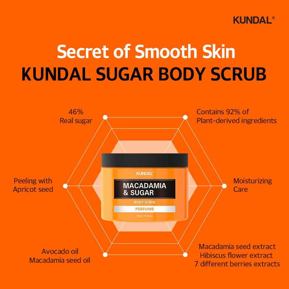 Gommage KUNDAL: 92% ingrédients végétaux, exfoliation aux noyaux d'abricot.