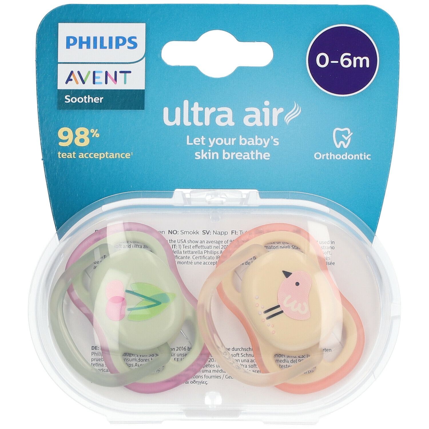 Philips Avent Ultra Air Fopspeen 0-6 Maanden SCF085/13