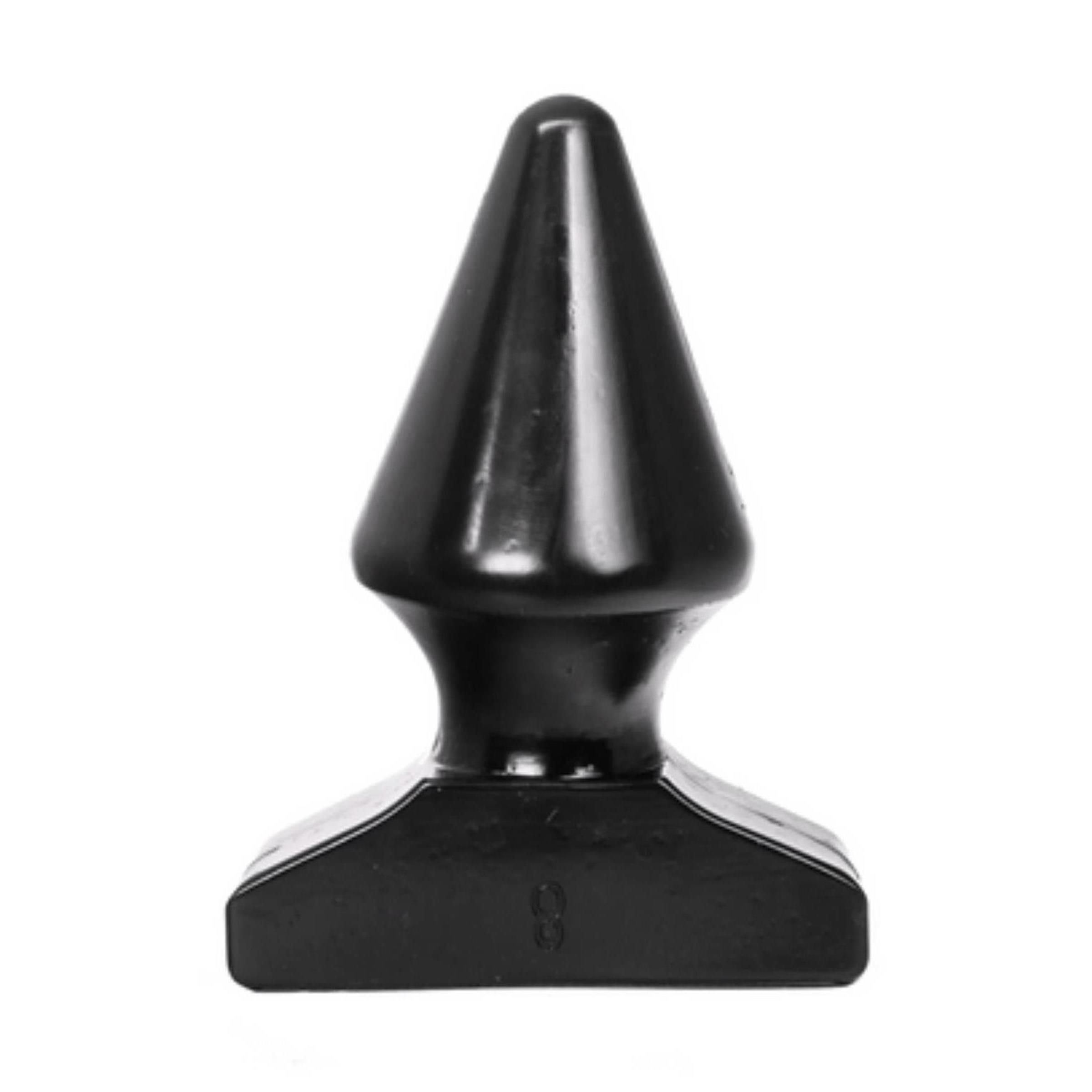 Buttplug noir conique avec une base large.