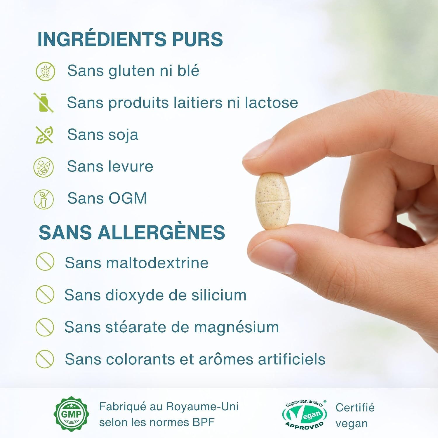 Igennus Multivitamines pour Hommes : Pur, sans gluten, lactose, soja, levure, OGM. Vegan.