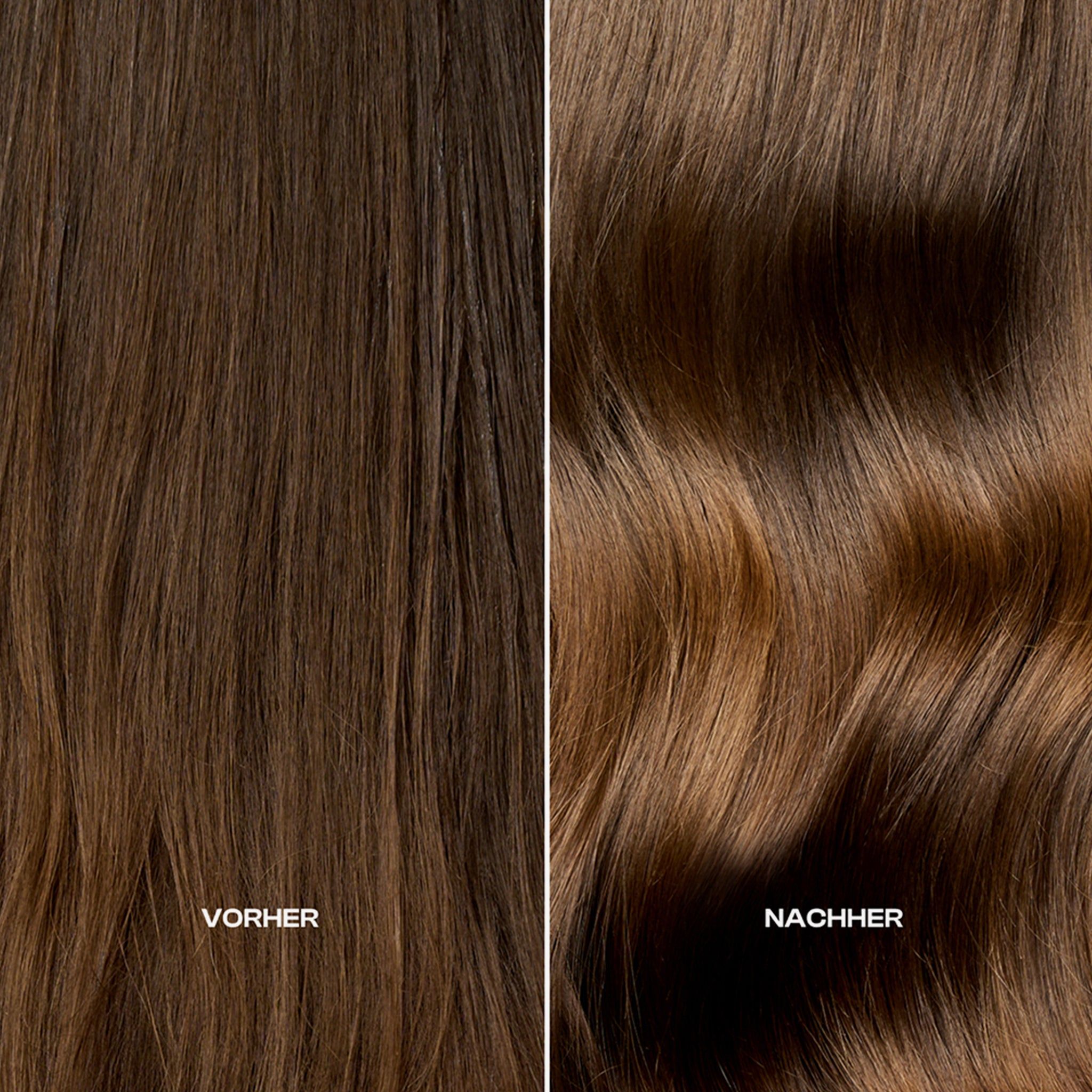 Haarlokken, links: Voor, rechts: Na. Verschillende haarkleuren en texturen.